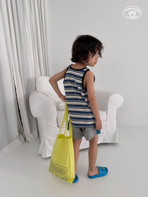 GOU｜條紋拼色背心 