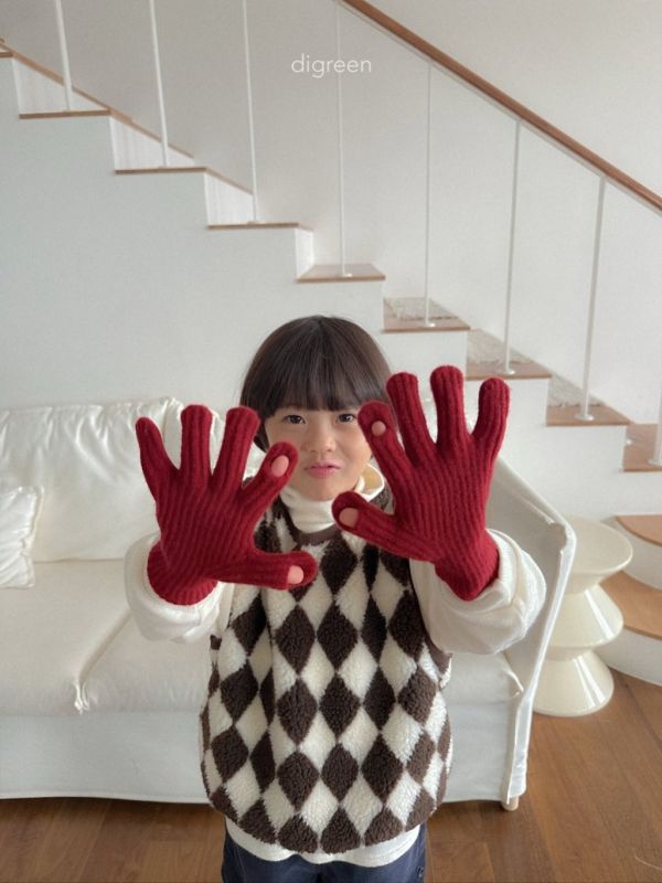 菱格紋羊羔毛背心｜2COLORS 