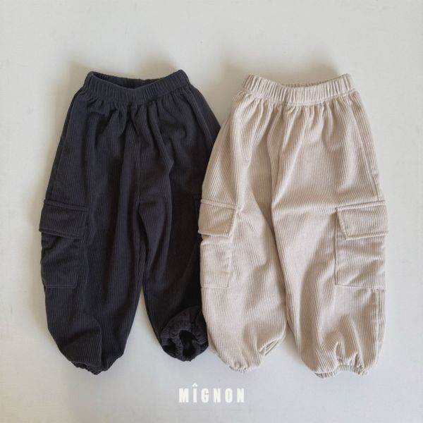 燈芯絨工裝長褲｜2COLORS 