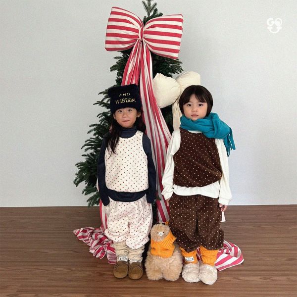 復古波點套裝(背心+褲子)｜3COLORS 