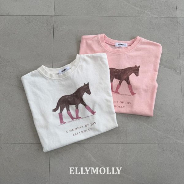 ELLYMOLLY｜親子款 粉靴小馬TEE 