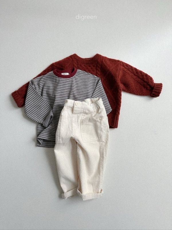 雙線條紋口袋上衣｜3COLORS 