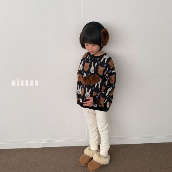 兔子小熊針織上衣｜1COLOR 