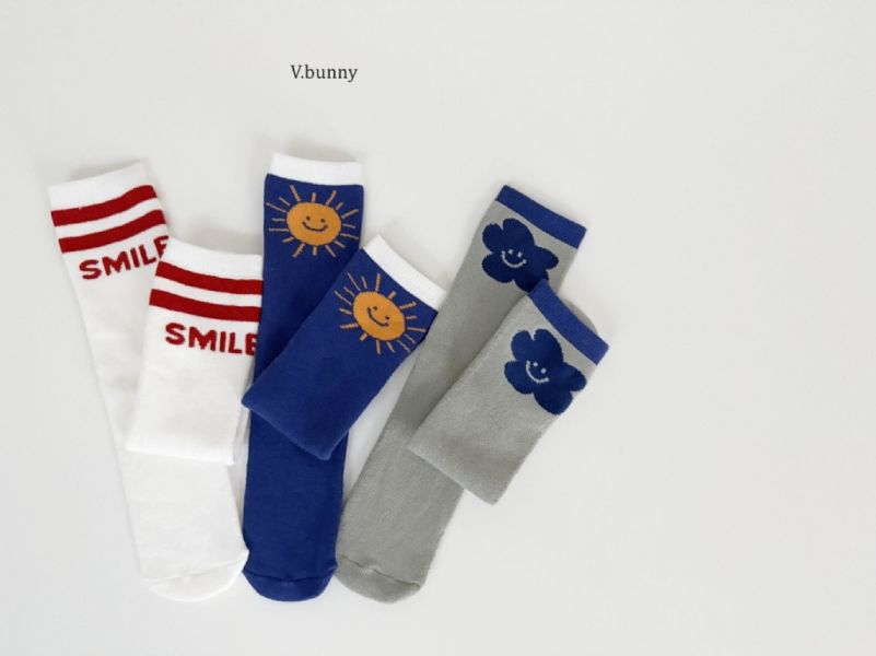 藍色小花SMILE襪襪套組｜SET 