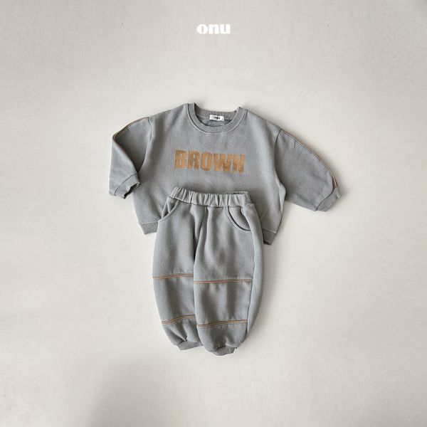 BROWN字母拼接衛衣｜2COLORS 