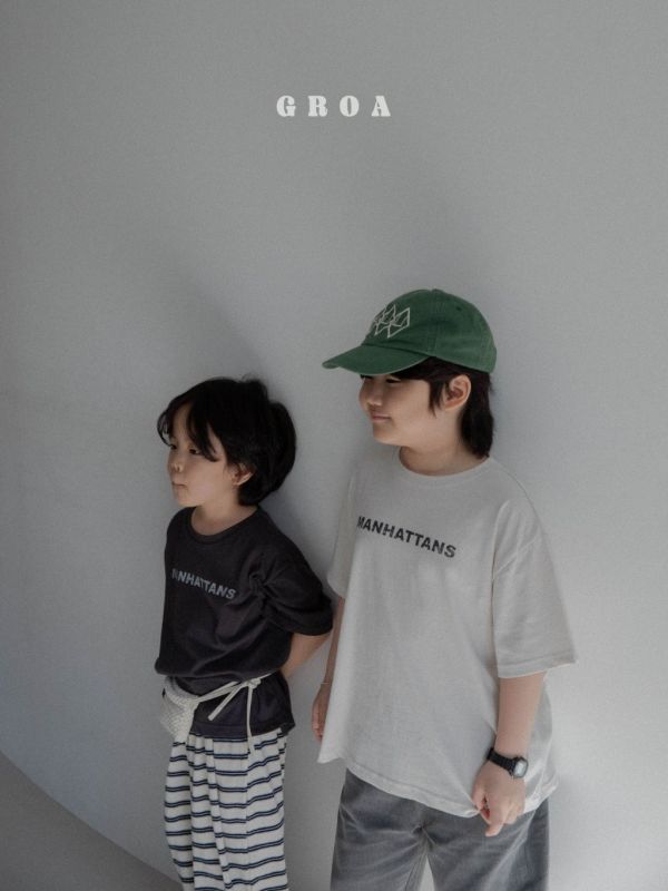 親子款 MANHATTANS字母短TEE｜2COLORS 