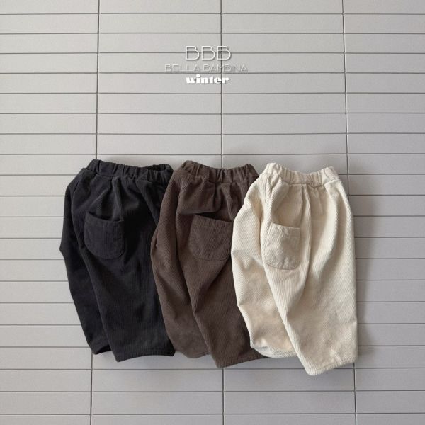 燈芯絨錐形褲(內裡加絨)｜3COLORS 