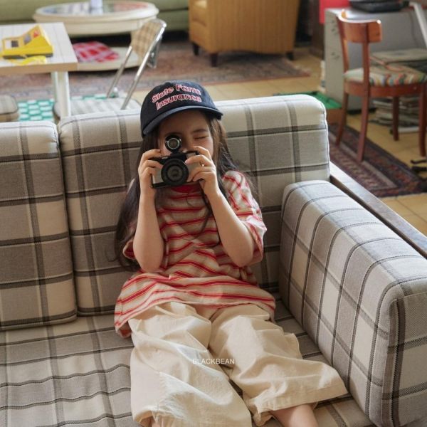 BLACKBEAN｜條紋拼色短TEE 