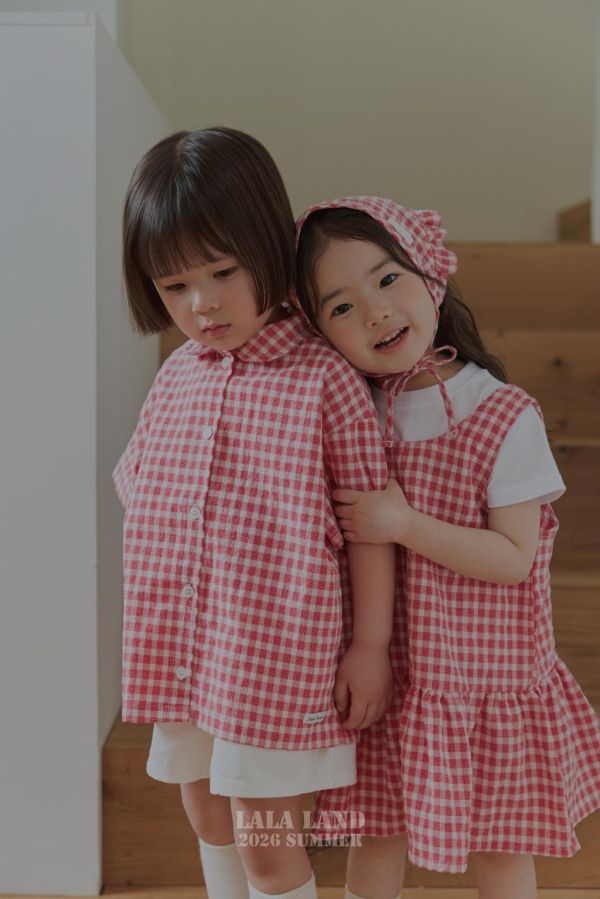 LALALAND｜碎花格子連衣裙 