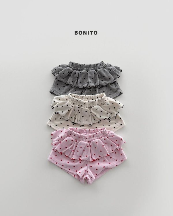 BONITO｜愛心荷葉邊短褲 