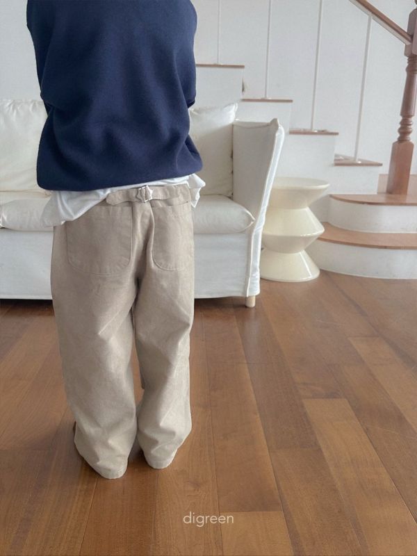 調節釦飾長褲｜2COLORS 