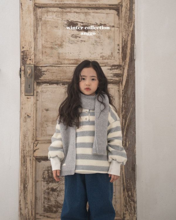 寬條紋編織上衣｜2COLORS 