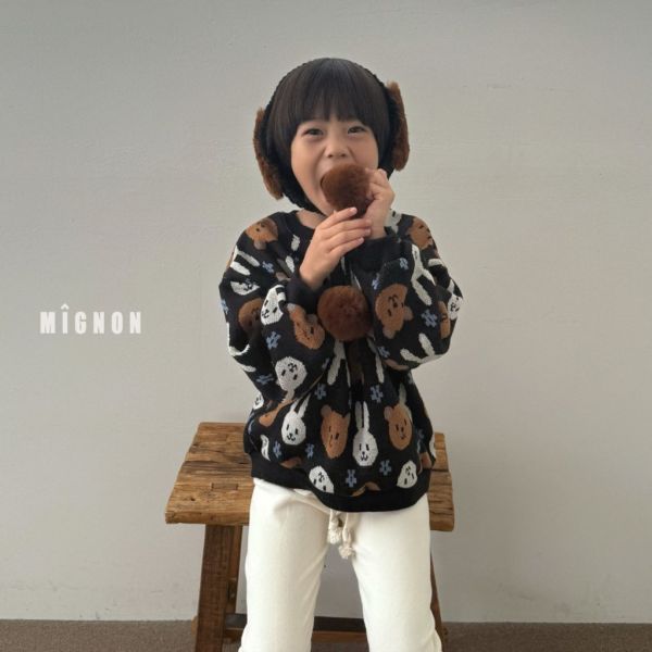 兔子小熊針織上衣｜1COLOR 