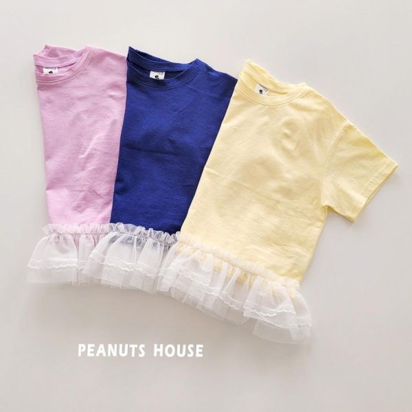 PEANUTS｜下擺蕾絲短TEE 