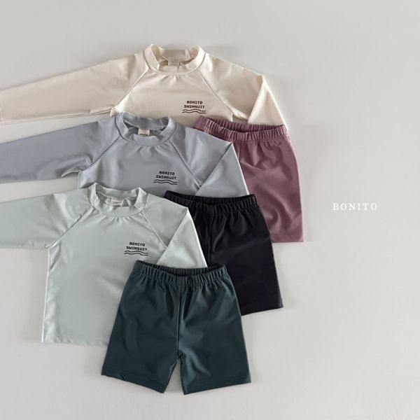 沙灘超彈泳衣套裝(上衣+褲子)｜3COLORS 