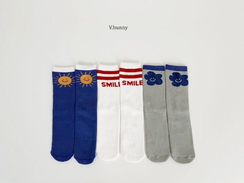 藍色小花SMILE襪襪套組｜SET 