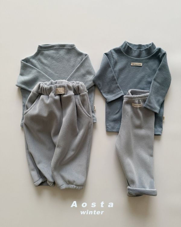 棉花糖坑條加絨鬆緊褲｜5COLORS 