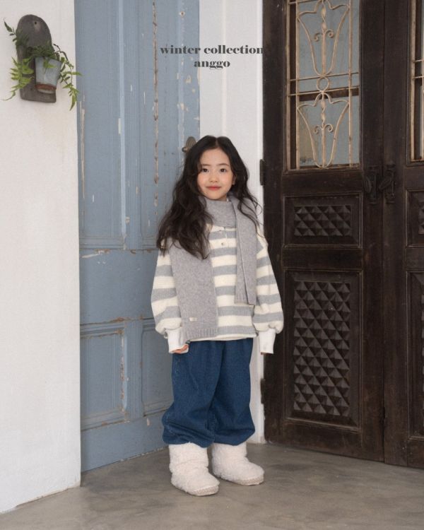 寬條紋編織上衣｜2COLORS 