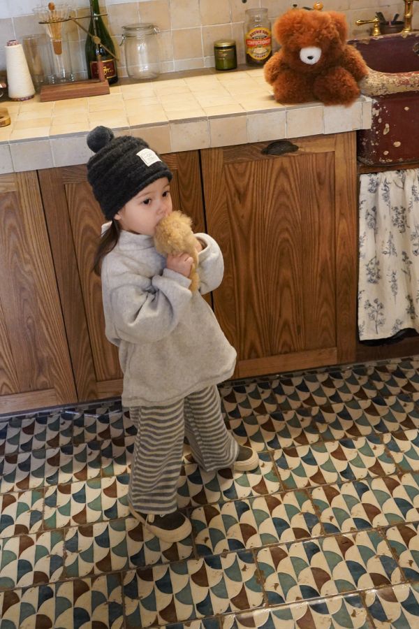 條紋直筒刷毛褲｜2COLORS 