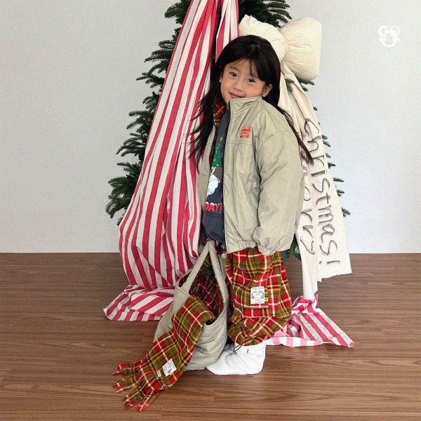 復古格紋抽繩褲｜2COLORS 