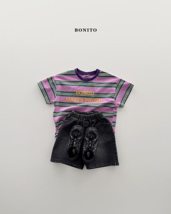 BONITO｜拼色條文短TEE 