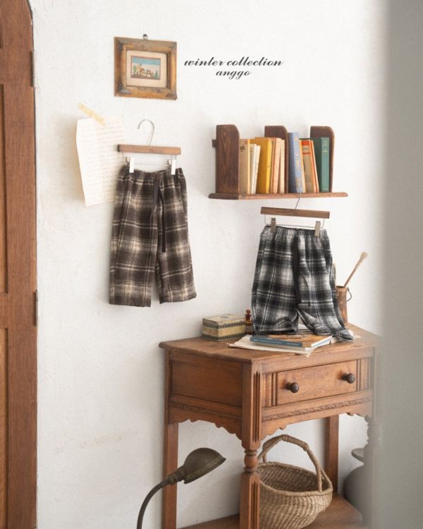 格紋毛呢長褲｜2COLORS 