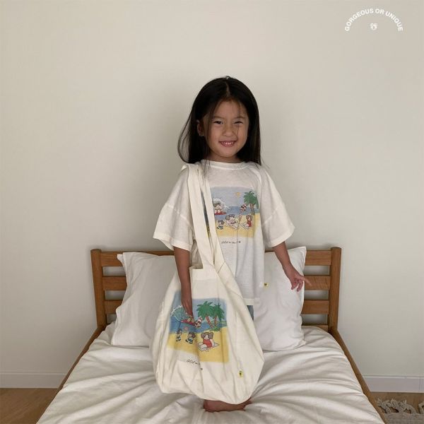 海灘塗鴉短TEE｜2COLORS 