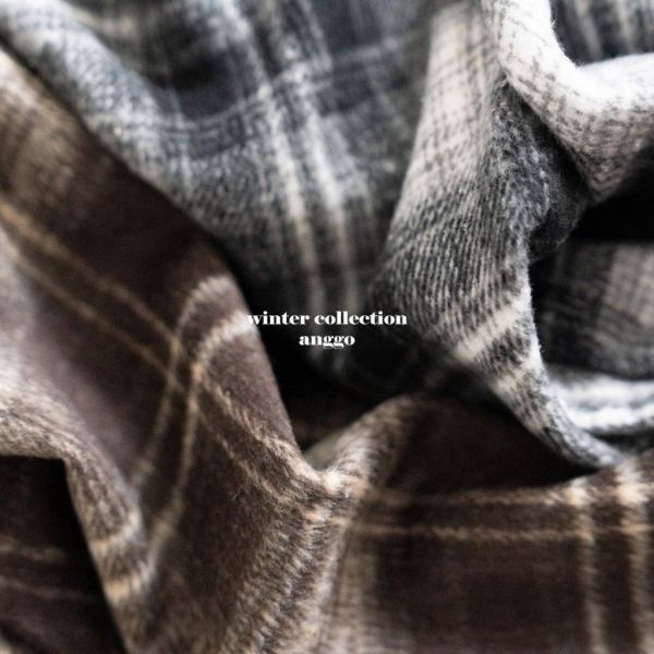 格紋毛呢長褲｜2COLORS 