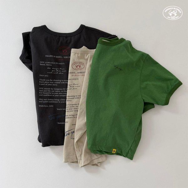 GOU｜親子款 背後字母短TEE 
