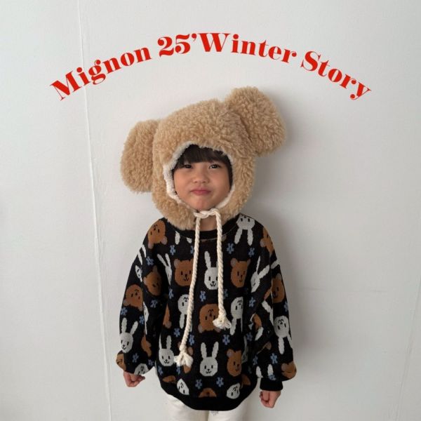 兔子小熊針織上衣｜1COLOR 