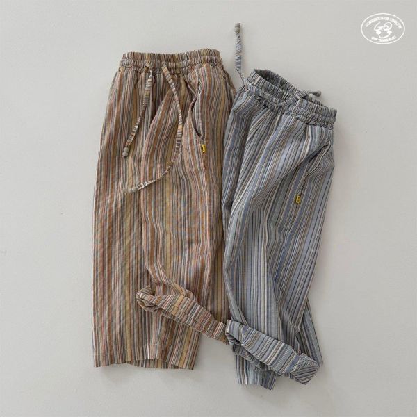 GOU｜直條拼色休閒褲 