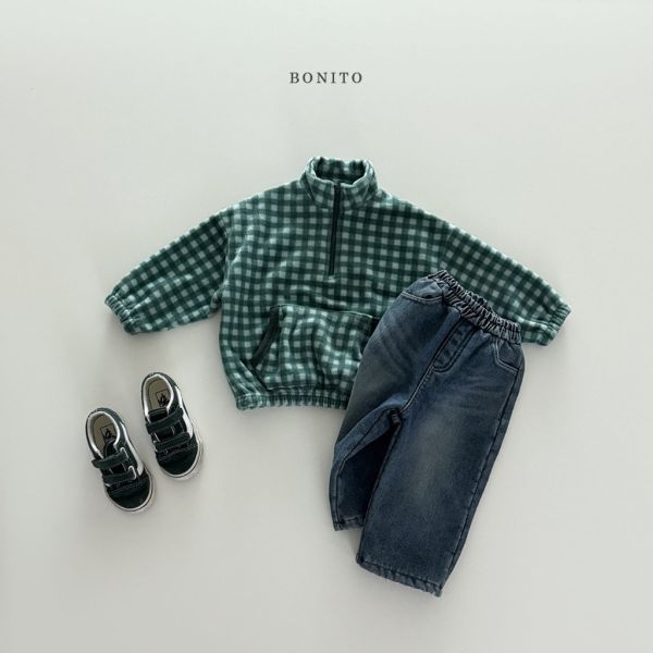 格子加絨立領衛衣｜2COLORS 