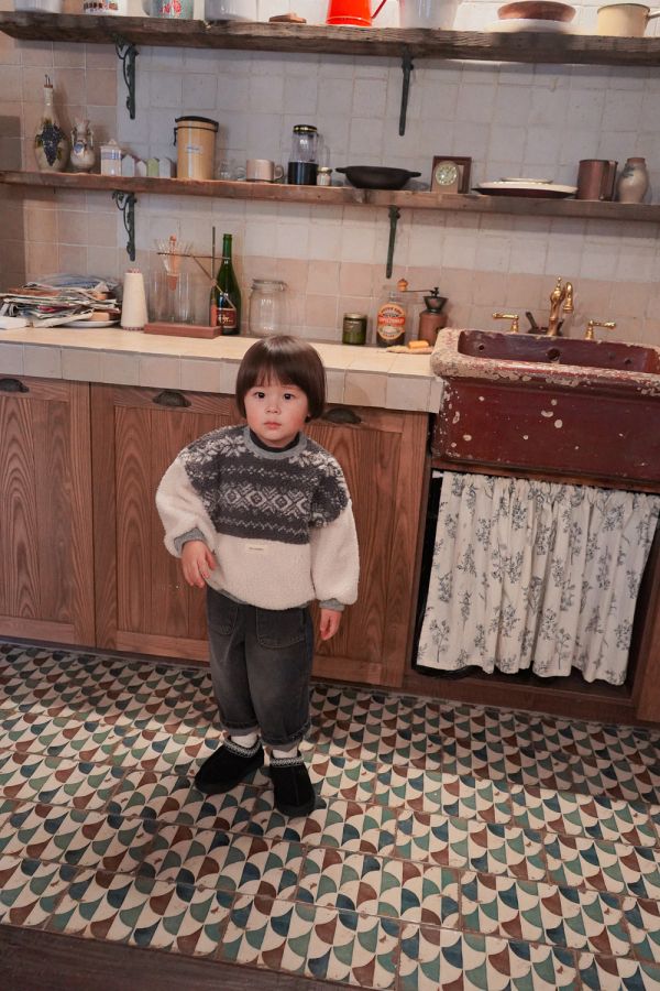 圖騰羊羔毛衛衣｜2COLORS 