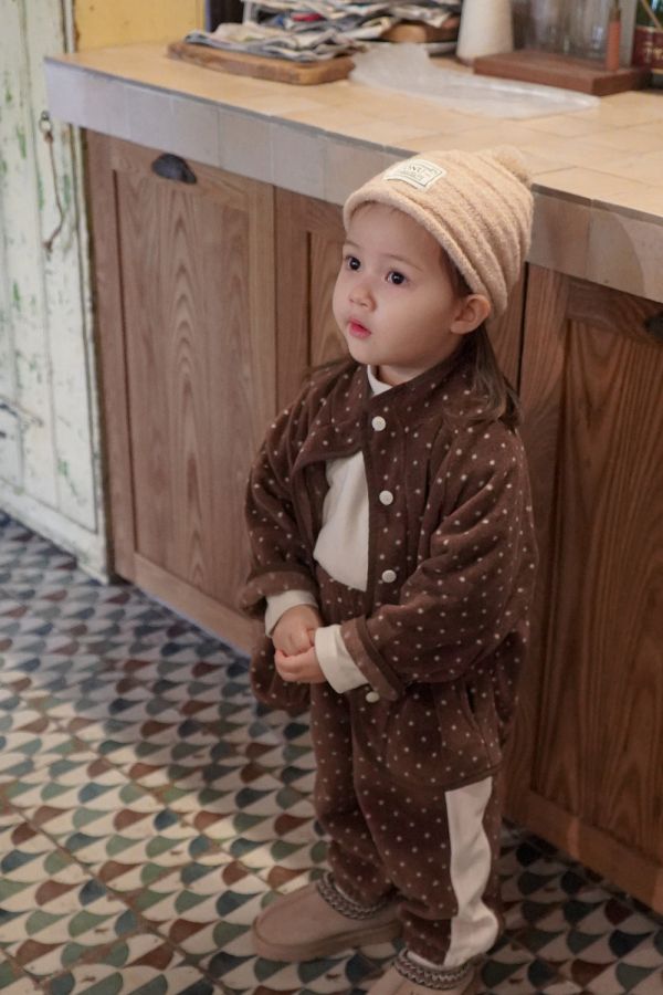 點點側線條縮口褲｜2COLORS 