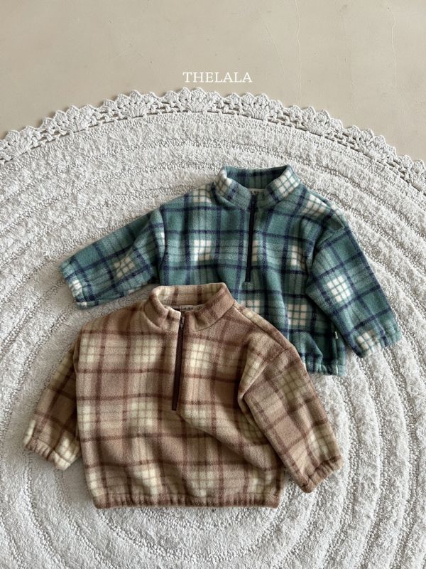 立領拉鍊格紋衛衣｜2COLORS 