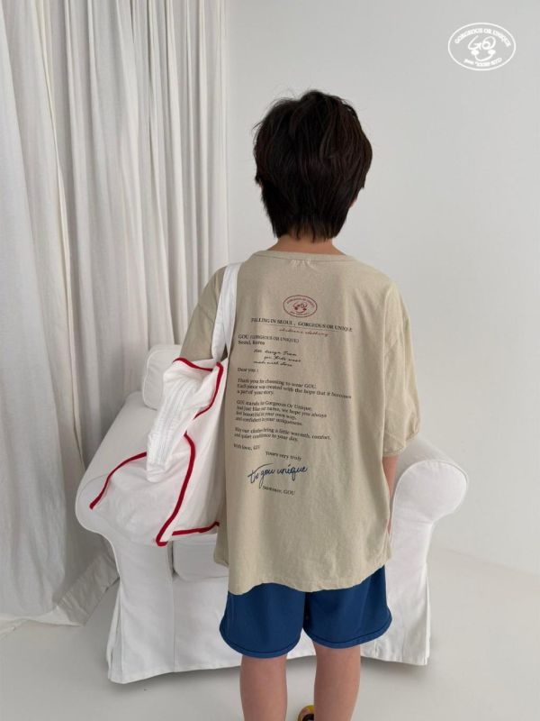 GOU｜親子款 背後字母短TEE 