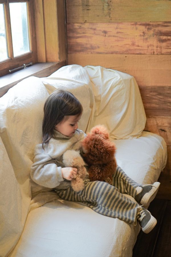 條紋直筒刷毛褲｜2COLORS 