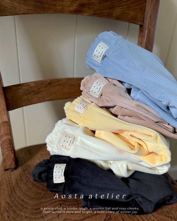 棉花糖坑條加絨鬆緊褲｜5COLORS 