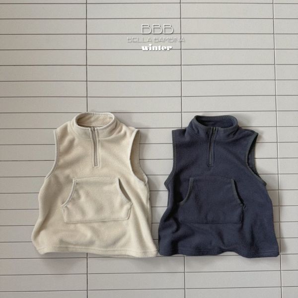 搖粒絨長版背心｜2COLORS 