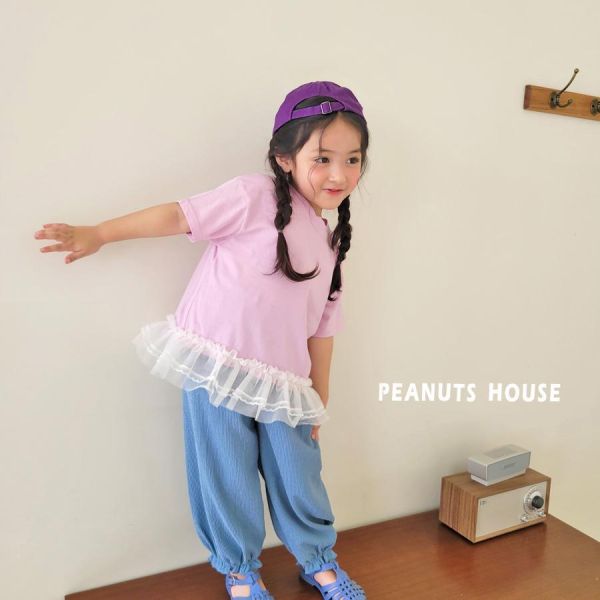 PEANUTS｜下擺蕾絲短TEE 