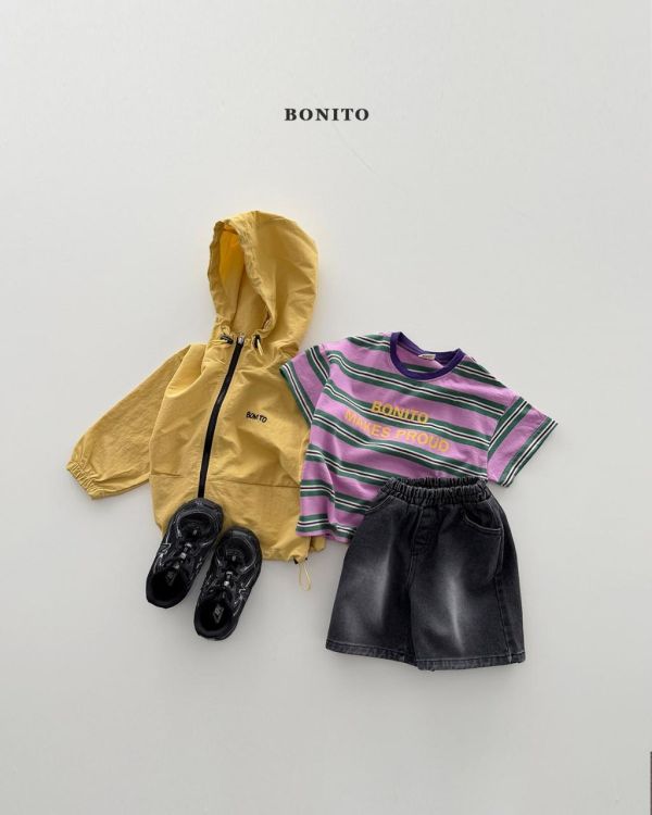 BONITO｜條紋拼色短TEE 
