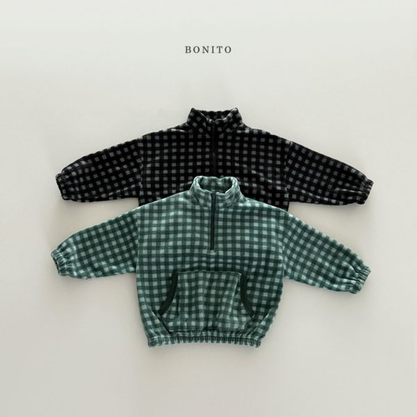 格子加絨立領衛衣｜2COLORS 