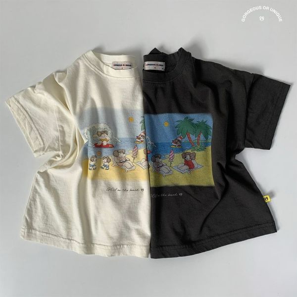 海灘塗鴉短TEE｜2COLORS 