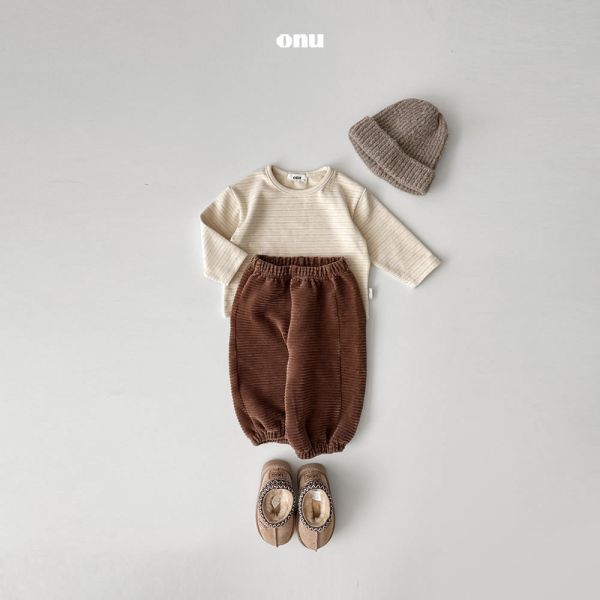 燈芯絨鬆緊褲｜2COLORS 