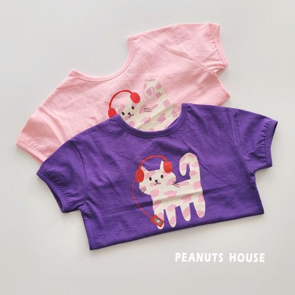 PEANUTS｜愛聽音樂貓咪短TEE 