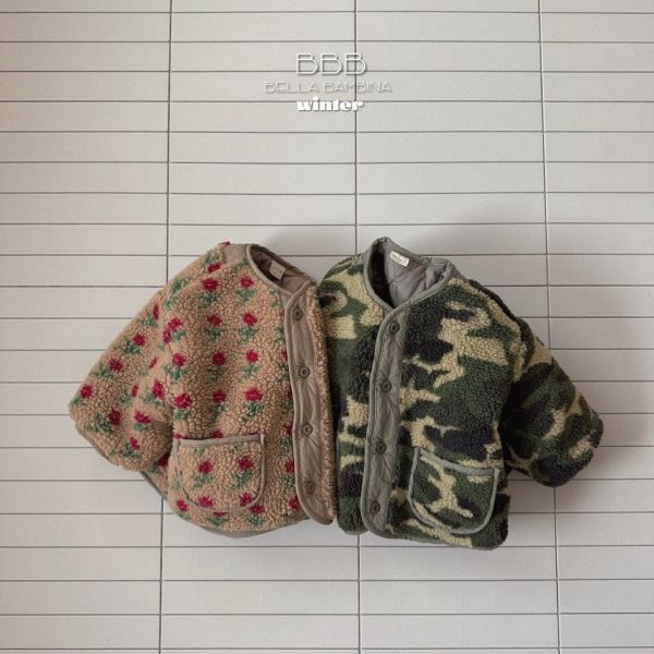 碎花迷彩羊羔毛外套｜2COLORS 