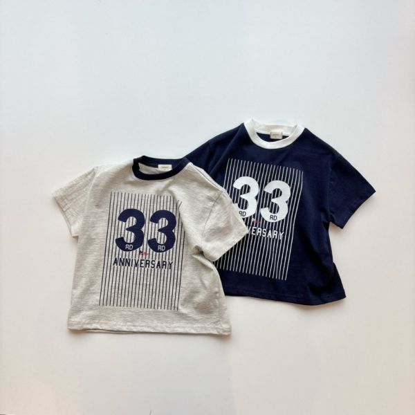 數字33寬版短TEE｜2COLORS 
