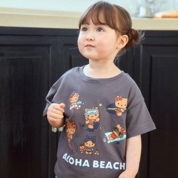 1STBLUE｜烤焦KITTY親子短TEE 