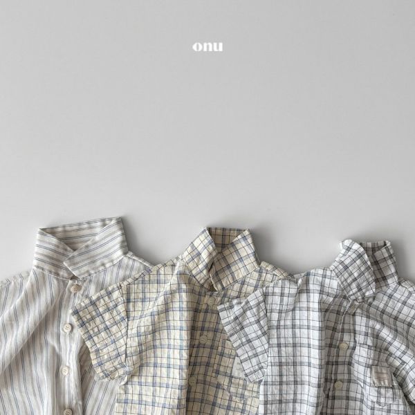 格紋口袋短袖襯衫｜3COLORS 