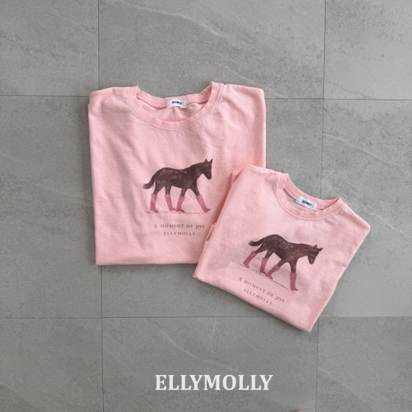 ELLYMOLLY｜親子款 粉靴小馬TEE 